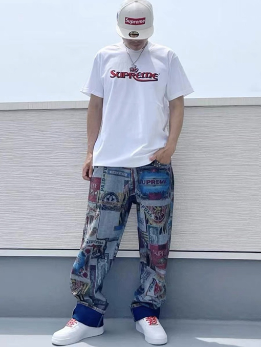 シュプリーム 半袖 Tシャツ スーパーコピー supreme 皇冠アルファベットプリントの半袖Tシャツ