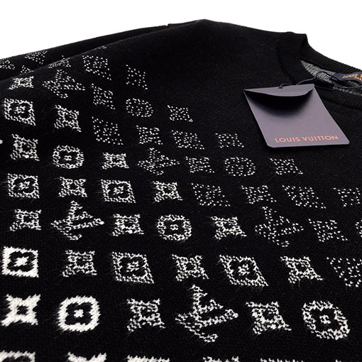 ヴィトン セータースーパーコピー  Louis Vuitton グラデーションロゴテーマのカスタム生地、細かい編み目の秋の新作セーター