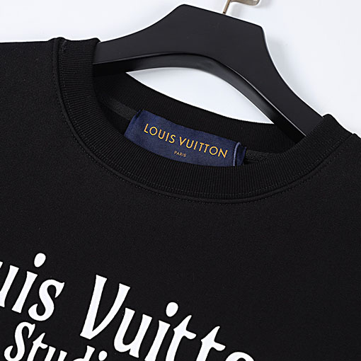 ヴィトン  スウェット Tシャツ ト  ロゴ文字プリントのラウンドネック長袖プルオーバー