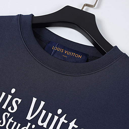 ヴィトン  スウェット Tシャツ ト  ロゴ文字プリントのラウンドネック長袖プルオーバー
