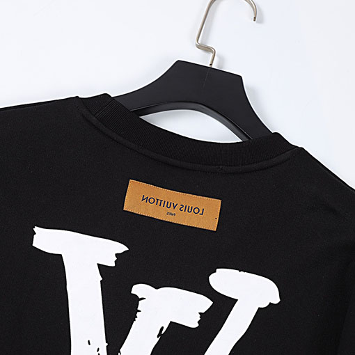 ヴィトン  スウェット Tシャツ ト  ロゴ文字プリントのラウンドネック長袖プルオーバー