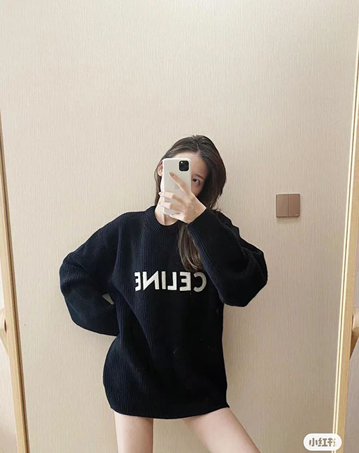 セリーヌ ニットコピー CELINE 秋冬 アルファベット ラウンドネック ニットセーター