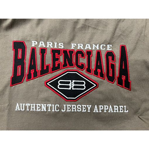 バレンシアガ 半袖Tシャツスーパーコピー BALENCIAGA赤い刺繍入りショートスリーブ