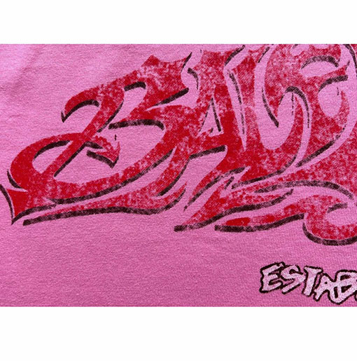 バレンシアガ 長袖 Tシャツコピー BALENCIAGA 火炎グラフィティのロゴ入り長袖Tシャツ ピンク,ネイビー