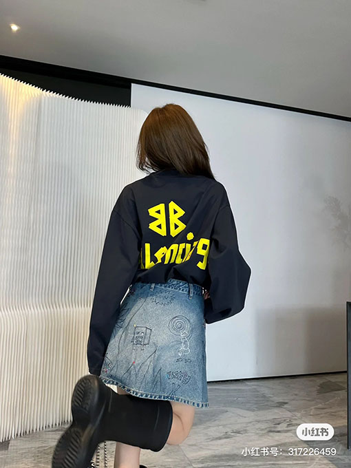 バレンシアガ 長袖 Tシャツコピー BALENCIAGA ビューティフルウェーブ・テープロングスリーブ