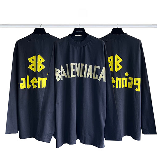 バレンシアガ 長袖 Tシャツコピー BALENCIAGA ビューティフルウェーブ・テープロングスリーブ