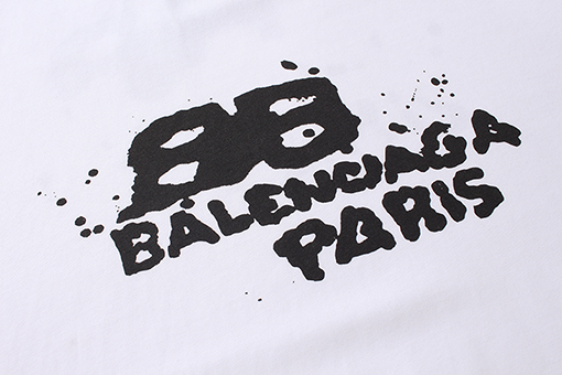 バレンシアガ 長袖 Tシャツコピー   BB手描きダビング風長袖Tシャツ
