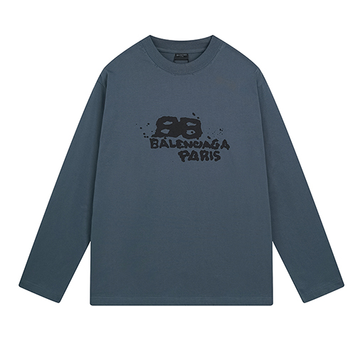 バレンシアガ 長袖 Tシャツコピー   BB手描きダビング風長袖Tシャツ