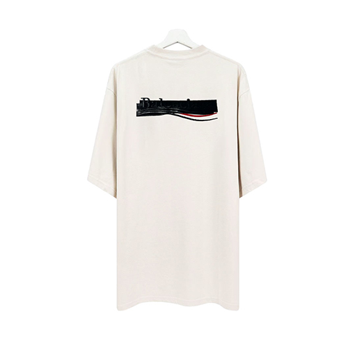 バレンシアガ 半袖Tシャツスーパーコピー  BALENCIAGA コーラ刺繍付きパッチワーク短袖