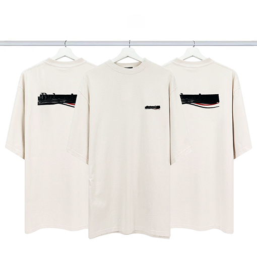 バレンシアガ 半袖Tシャツスーパーコピー  BALENCIAGA コーラ刺繍付きパッチワーク短袖