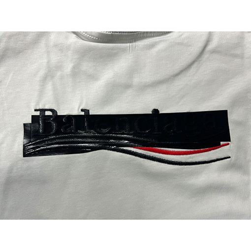 バレンシアガ 半袖Tシャツスーパーコピー  BALENCIAGA コーラ刺繍付きパッチワーク短袖