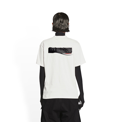 バレンシアガ 半袖Tシャツスーパーコピー  BALENCIAGA コーラ刺繍付きパッチワーク短袖