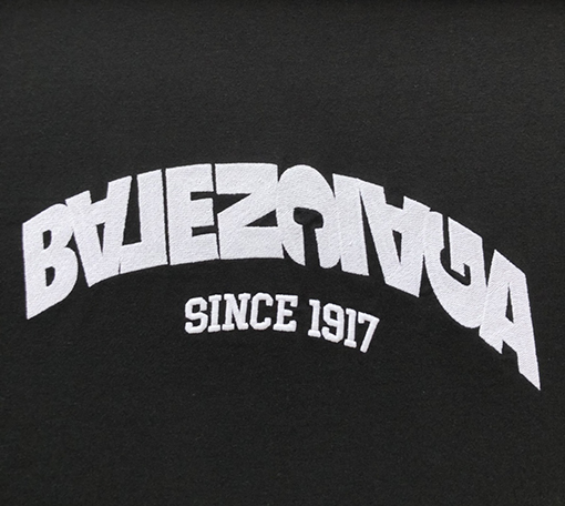 バレンシアガ 半袖Tシャツ スーパーコピー  BALENCIAGA レタリング刺繍ラウンドネック半袖Tシャツ
