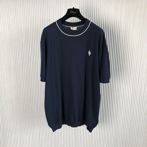 ディオール　CD Diamond パターンニット半袖Tシャツ