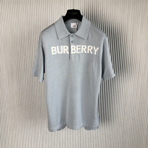 バーバリー ポロシャツ スーパーコピー BURBERRYロゴデザイン入りコットンウール混紡ポロシャツ