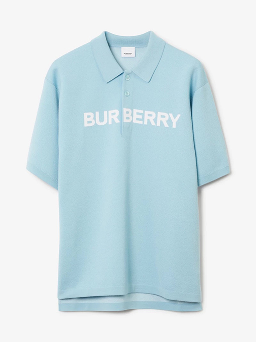 バーバリー ポロシャツ スーパーコピー BURBERRYロゴデザイン入りコットンウール混紡ポロシャツ