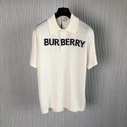 バーバリー ポロシャツ スーパーコピー BURBERRYロゴデザイン入りコットンウール混紡ポロシャツ