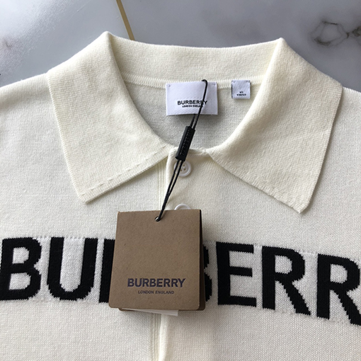 バーバリー ポロシャツ スーパーコピー BURBERRYロゴデザイン入りコットンウール混紡ポロシャツ