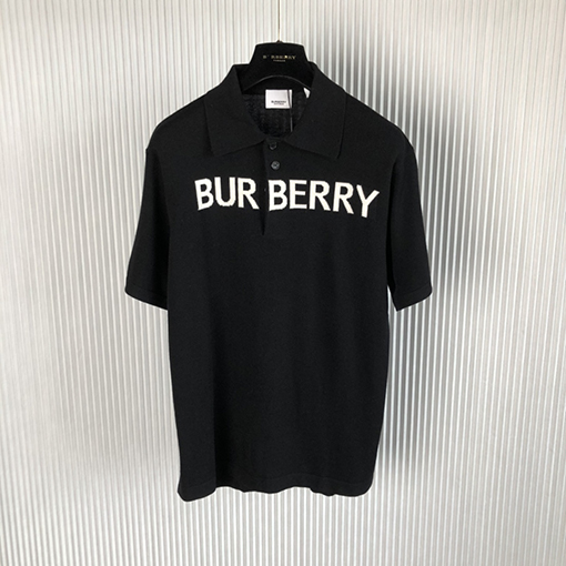 バーバリー ポロシャツ スーパーコピー BURBERRYロゴデザイン入りコットンウール混紡ポロシャツ