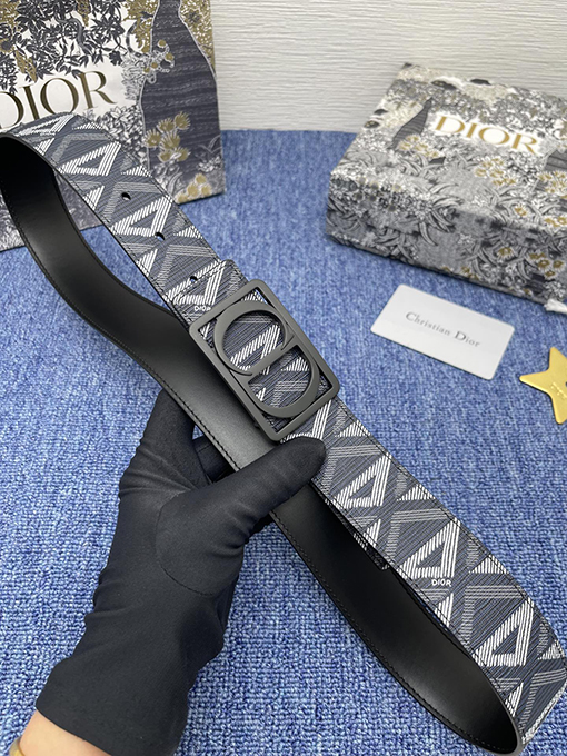 ディオール ベルトコピー DIOR アーカイブ ネイビーブルー CDダイヤモンド パターン ベルト