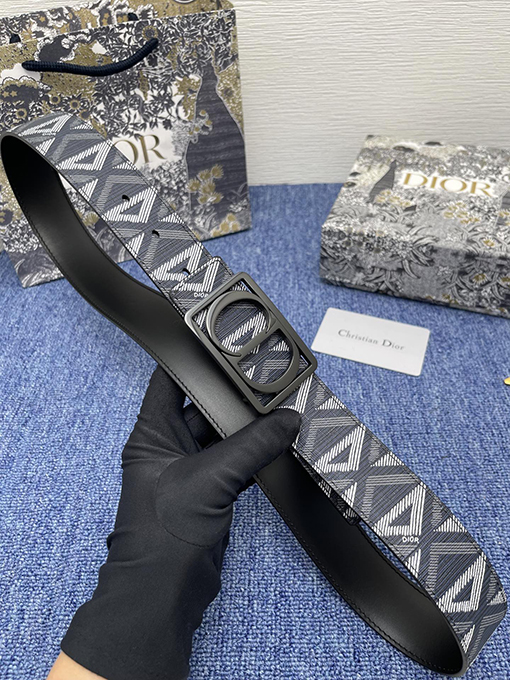 ディオール ベルトコピー DIOR アーカイブ ネイビーブルー CDダイヤモンド パターン ベルト