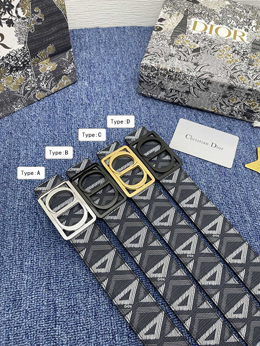 ディオール ベルトコピー DIOR アーカイブ ネイビーブルー CDダイヤモンド パターン ベルト