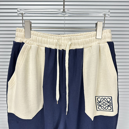 ロエベ スウェットパンツ スーパーコピー LOEWE 刺繍ロゴが際立つカラーブロック仕様のカップル用スポーツパンツ