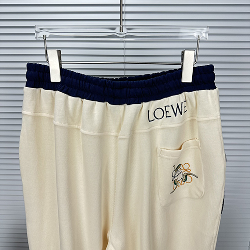 ロエベ スウェットパンツ スーパーコピー LOEWE 刺繍ロゴが際立つカラーブロック仕様のカップル用スポーツパンツ