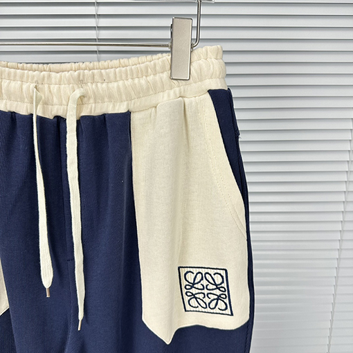 ロエベ スウェットパンツ スーパーコピー LOEWE 刺繍ロゴが際立つカラーブロック仕様のカップル用スポーツパンツ