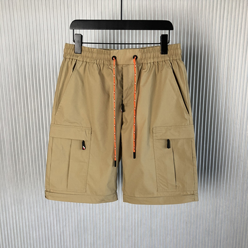 モンクレールパンツスーパーコピー MONCLERカーキ色の紐付きコットンワークショートパンツ・ロングパンツ