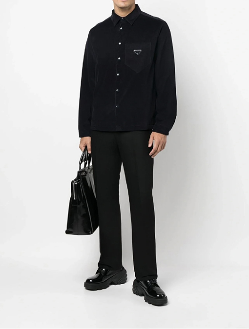 プラダ ジャケット スーパーコピー PRADA トライアングルロゴ ベルベット ジャケット