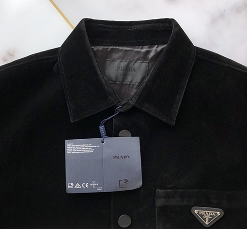プラダ ジャケット スーパーコピー PRADA トライアングルロゴ ベルベット ジャケット