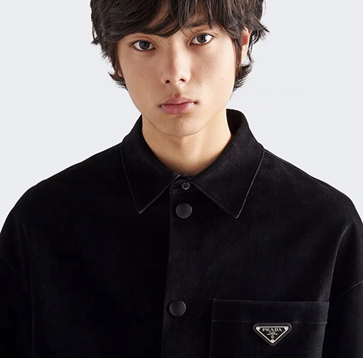 プラダ ジャケット スーパーコピー PRADA トライアングルロゴ ベルベット ジャケット
