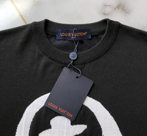 ヴィトンニット Tシャツスーパーコピー Louis Vuitton ダブルフィギュア フラワーニット ショートスリーブTシャツ