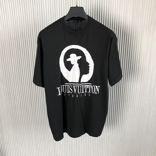 ヴィトンニット Tシャツスーパーコピー Louis Vuitton ダブルフィギュア フラワーニット ショートスリーブTシャツ