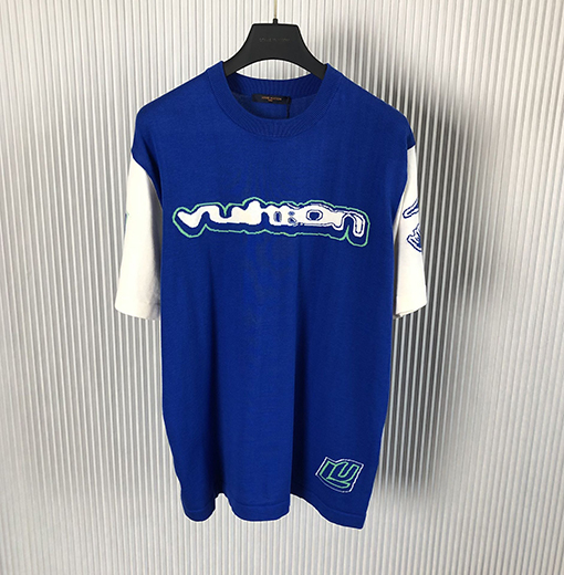 ヴィトンニット Tシャツスーパーコピー  ラウンドネックショートスリーブ ニットTシャツ