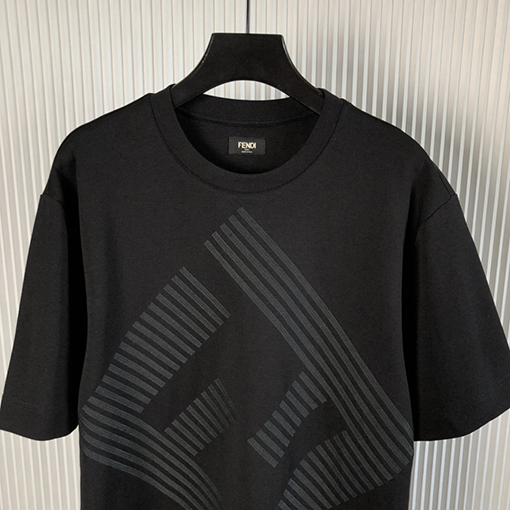 フェンディ半袖Tシャツスーパーコピー ダブルFF刺繍 ラウンドネックショートスリーブTシャツ