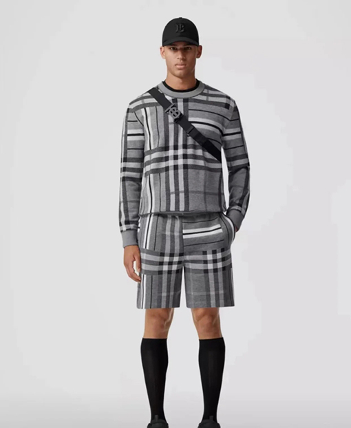 バーバリー ニット セーター スーパーコピー BURBERRY チェック柄 ラウンドネックプルオーバーニット