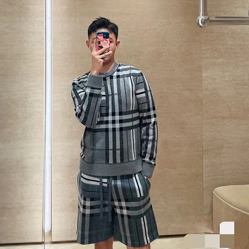 バーバリー ニット セーター スーパーコピー BURBERRY チェック柄 ラウンドネックプルオーバーニット