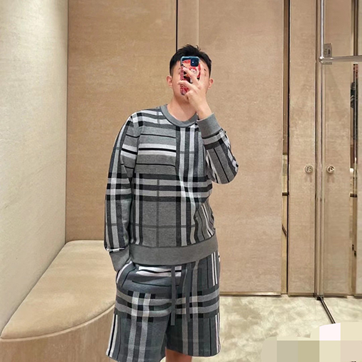 バーバリー ニット セーター スーパーコピー BURBERRY チェック柄 ラウンドネックプルオーバーニット