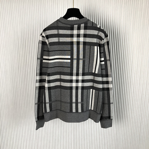 バーバリー ニット セーター スーパーコピー BURBERRY チェック柄 ラウンドネックプルオーバーニット