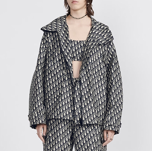ディオール アウター スーパーコピー DIOR ブルータフタン ジャカードモチーフ パーカー