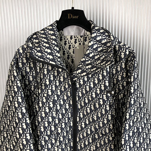 ディオール アウター スーパーコピー DIOR ブルータフタン ジャカードモチーフ パーカー