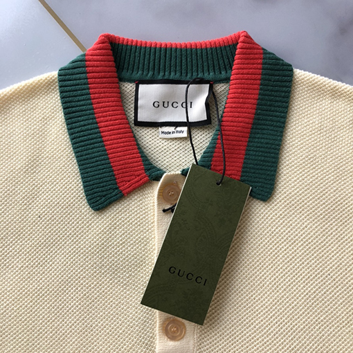 グッチ  ダブル スウェットTシャツ GUCCIスーパーコピーG ニット ターンダウン カラー ショートスリーブPOLOシャツ