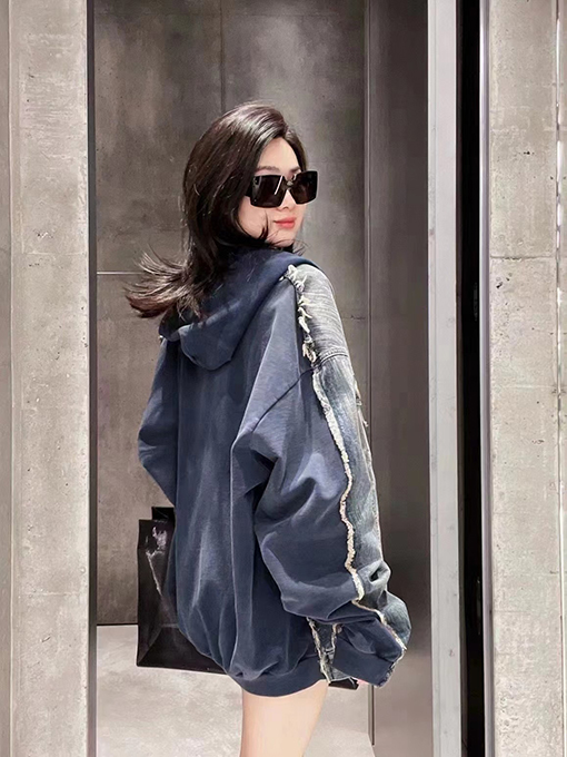 バレンシアガ デニム ジャケット スーパーコピー BALENCIAGA パッチワーク デニムフーディー Gジャン