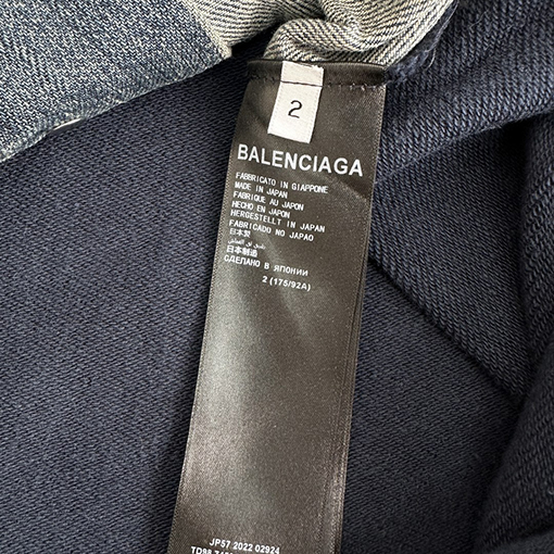バレンシアガ デニム ジャケット スーパーコピー BALENCIAGA パッチワーク デニムフーディー Gジャン