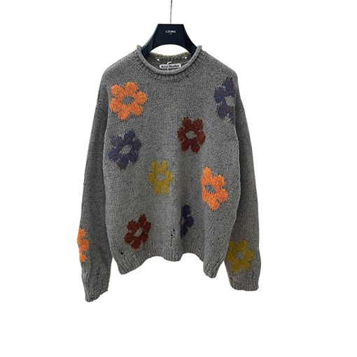 acne studios ニット セーター スーパーコピー 破れた穴の花柄セーター