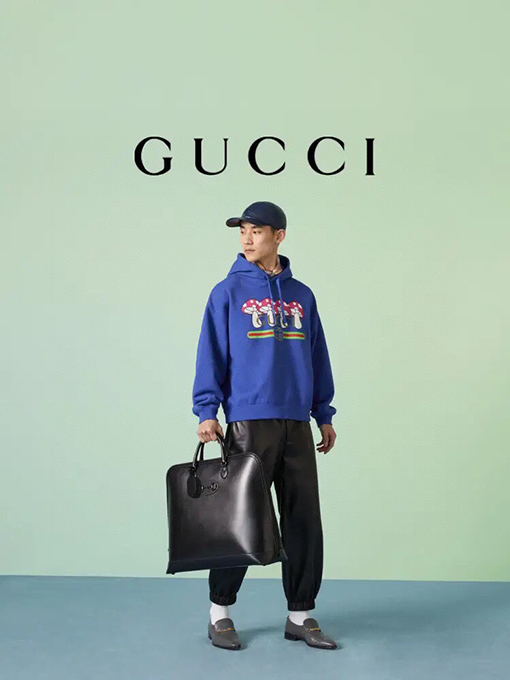 グッチ パーカー スーパーコピー  GUCCI ブルーキノコプリントフード