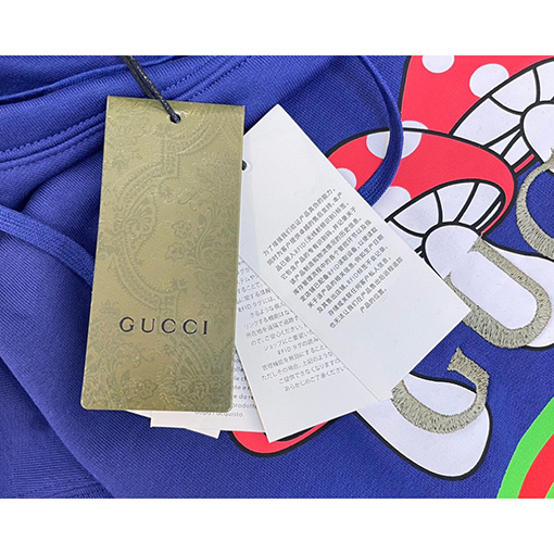 グッチ パーカー スーパーコピー  GUCCI ブルーキノコプリントフード