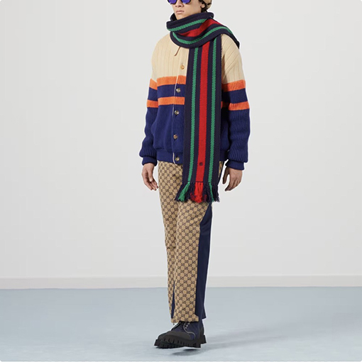 グッチ カーディガンコピー GUCCI パッチワークシングルボタン長袖ニットカーディガン